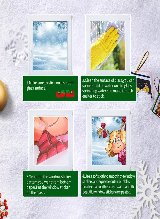 SUNWISHA Christmas Window Clings 10 PCS Reusable Double Sided Static Christmas Stickers Indoor Decor - Image 4
